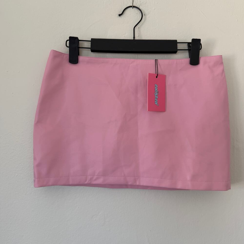 NWT Edikted pink patent leather mini skirt